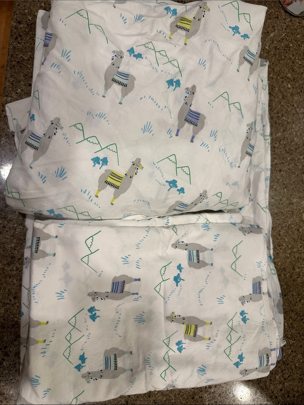 Martha Stewart White Llama Print Bedding Sheets